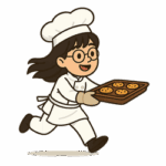 chef running with cookies
