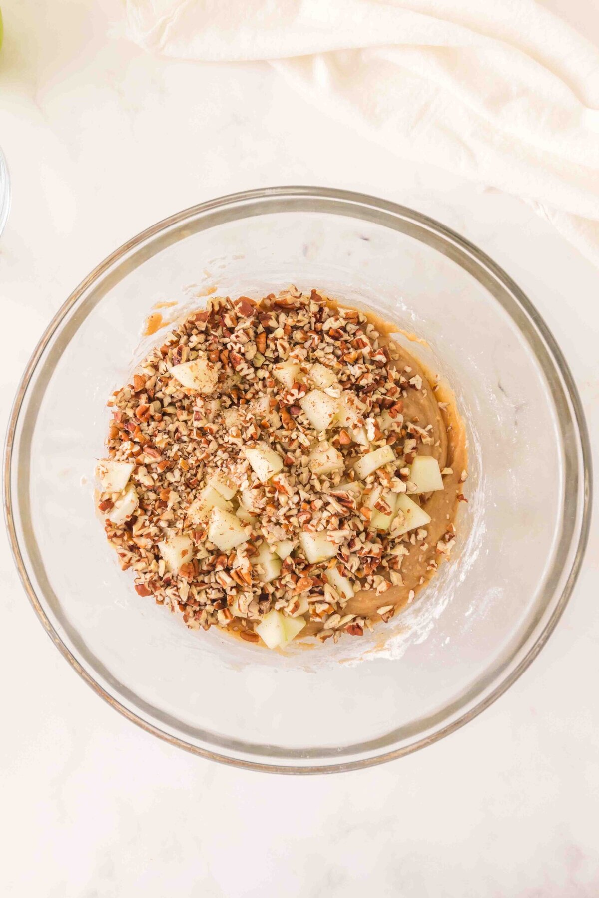 Apples and pecans added.