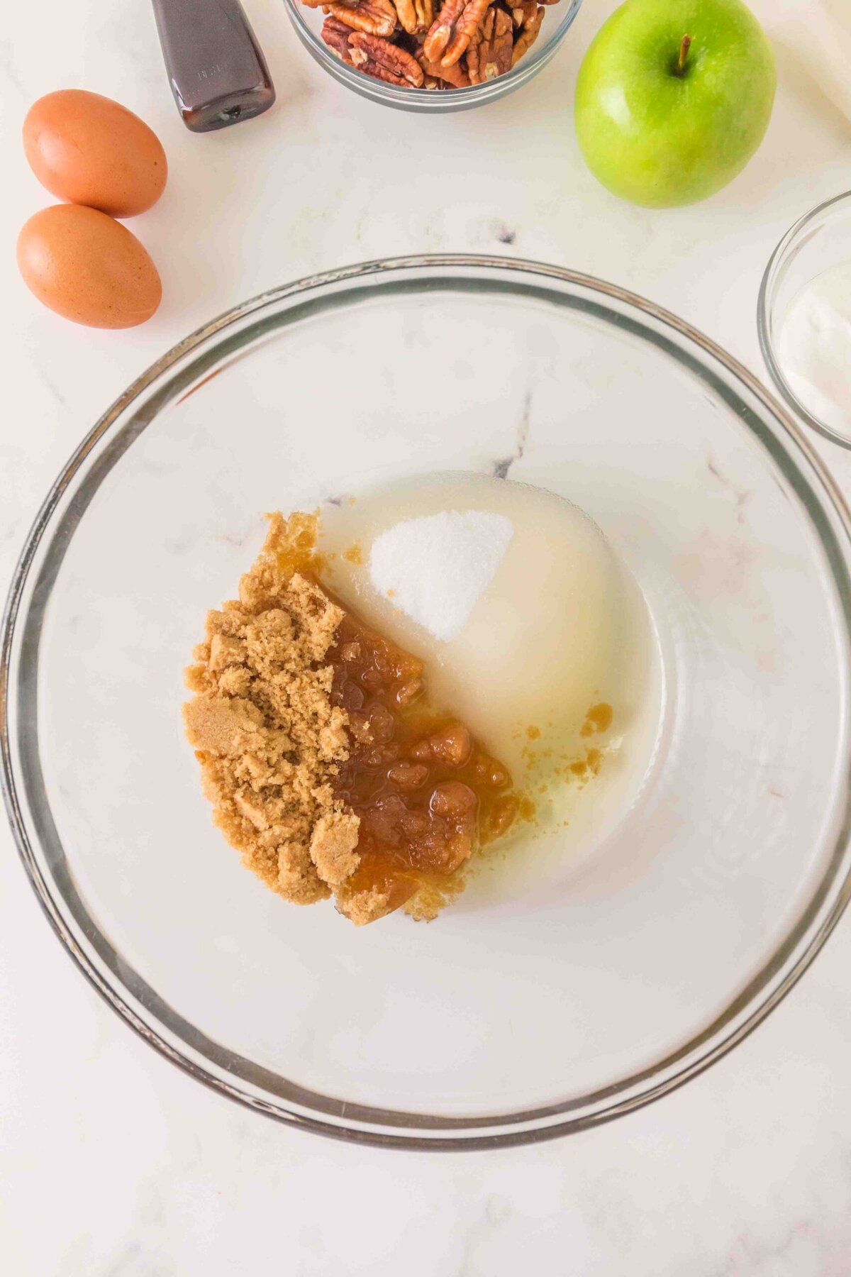 Oil and sugars added.