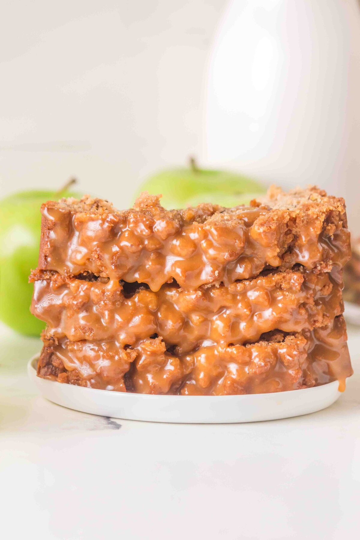 Stacked slices of cake.