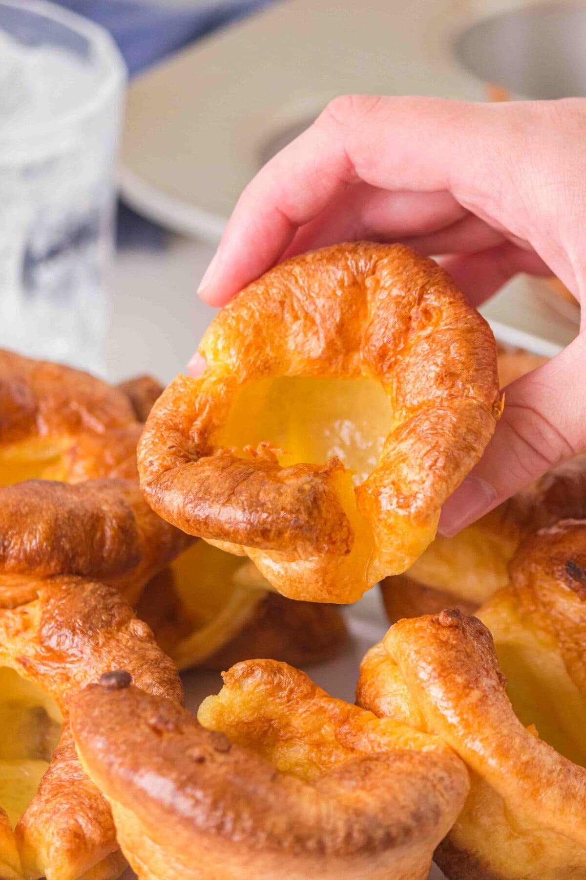 Holding a Yorkshire Pudding.