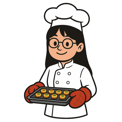 girl chef holding appetizers