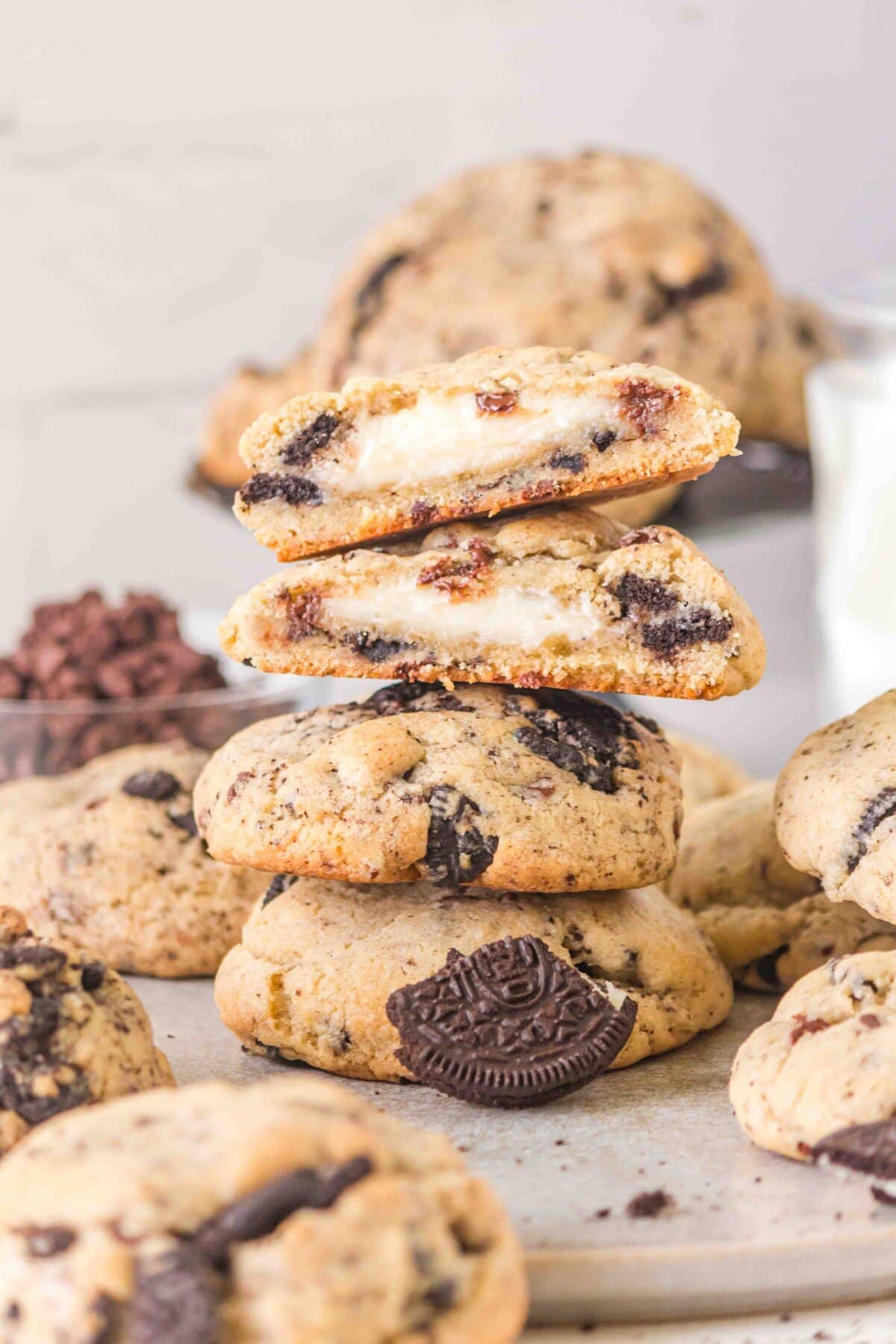 Stacked cookies. 