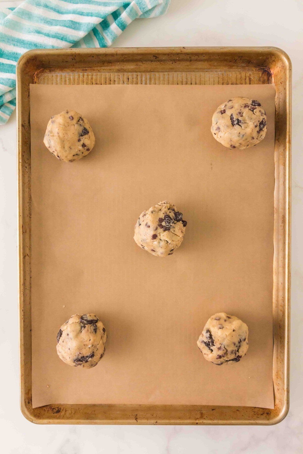 Cookies on baking sheet. 