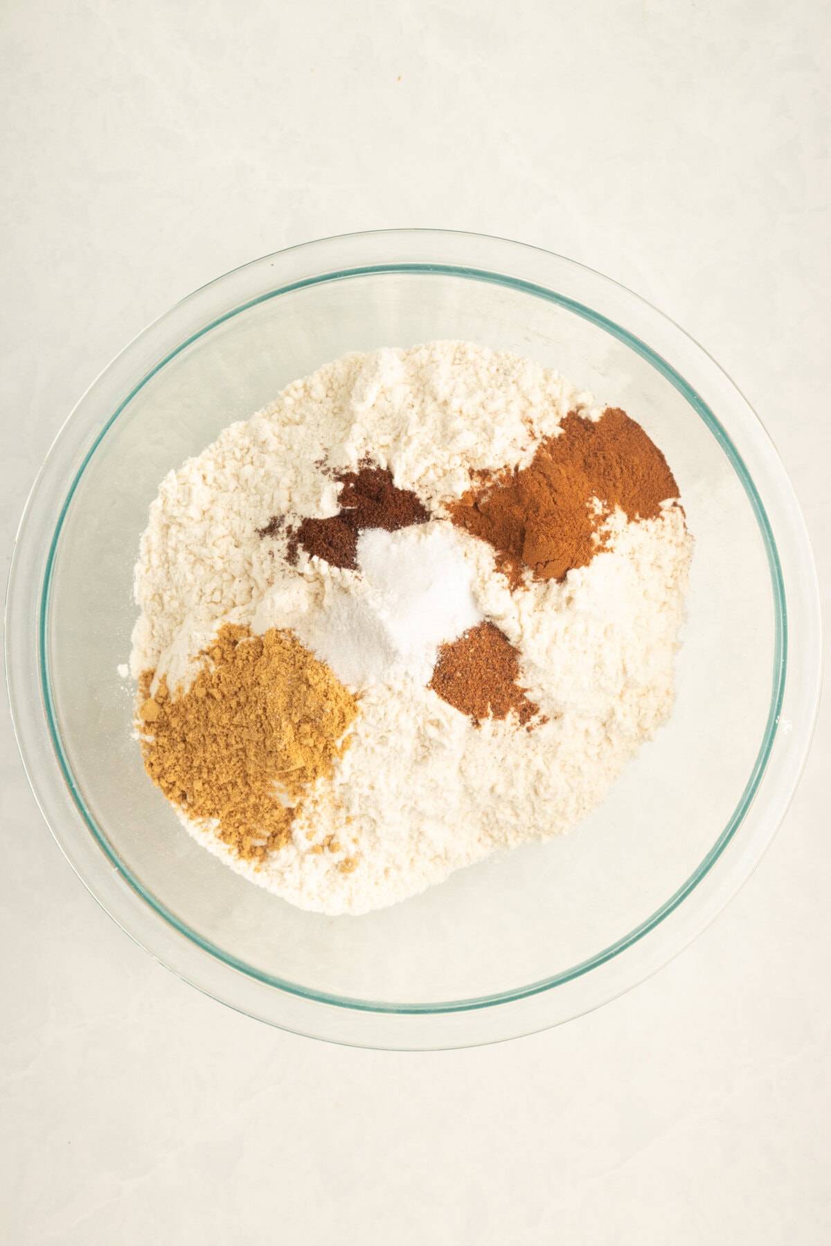 Dry ingredients in bowl.
