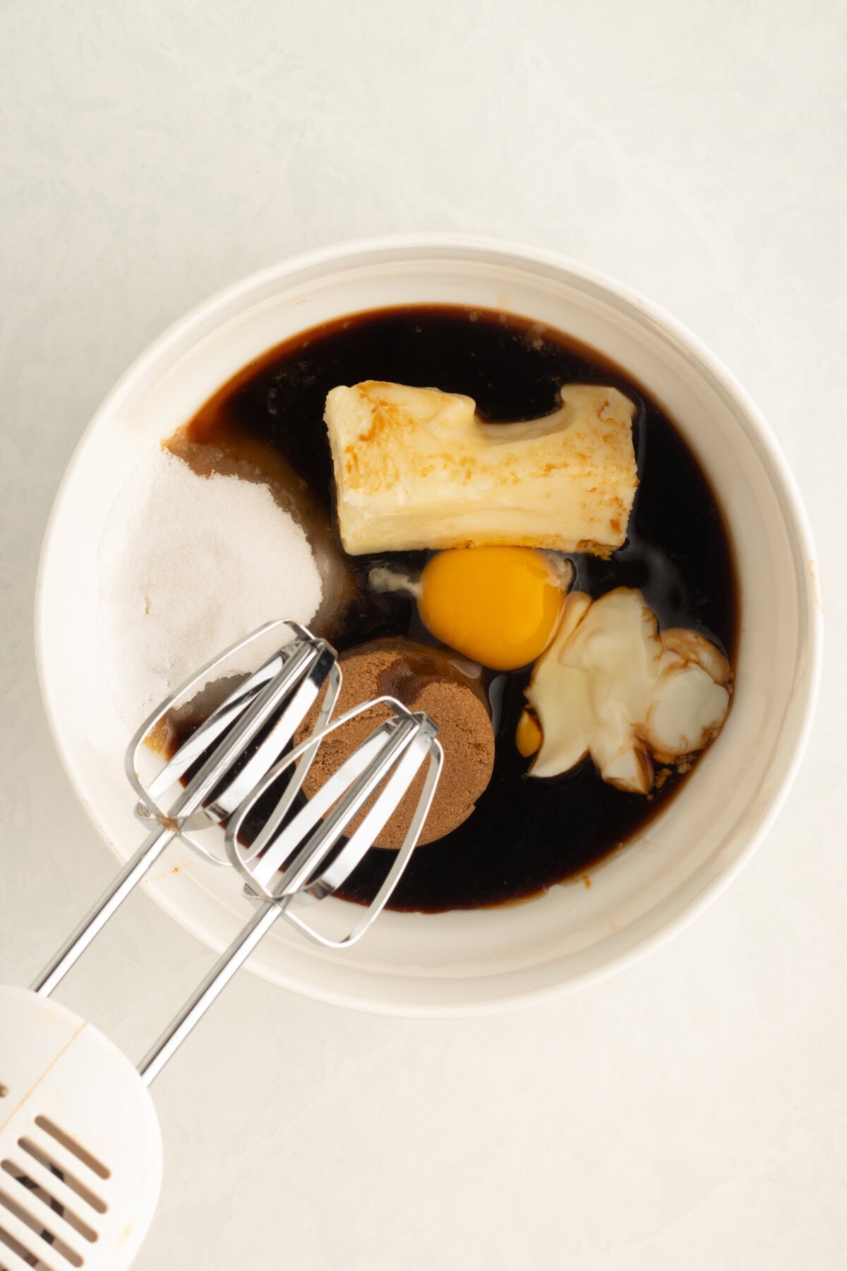 Wet ingredients in bowl.