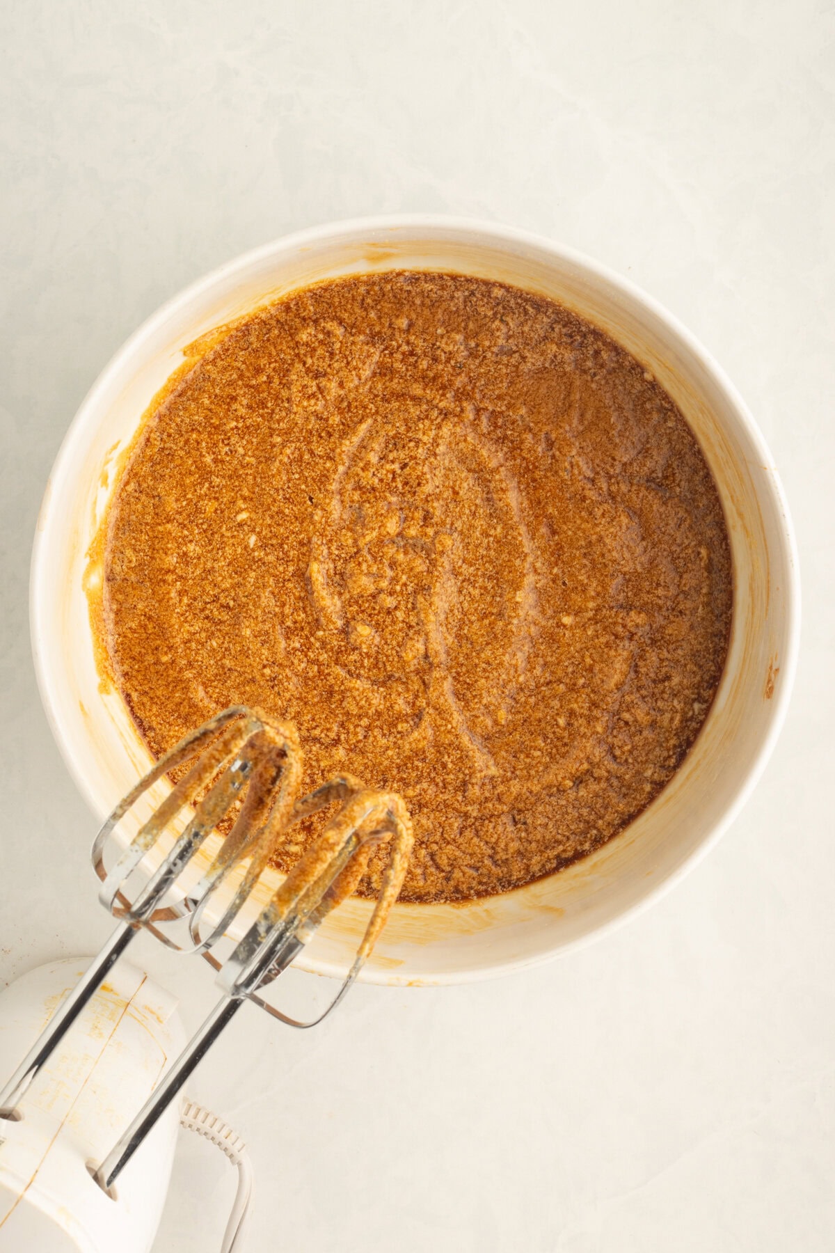 Wet ingredients mixed together. 