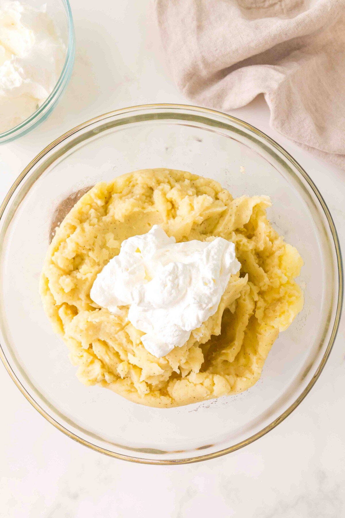 Whipping cream added.