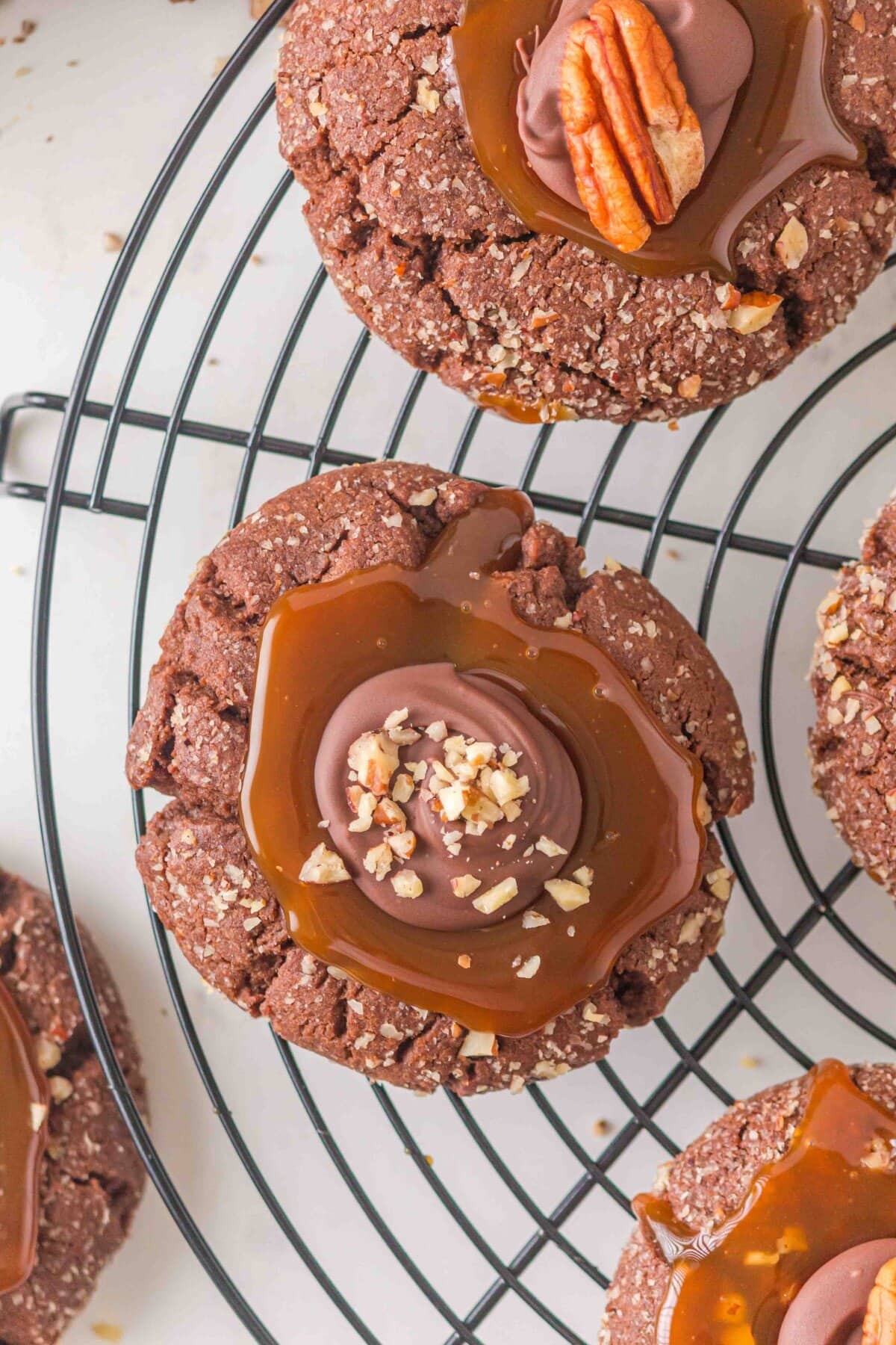 Overhead on a cooling rack.