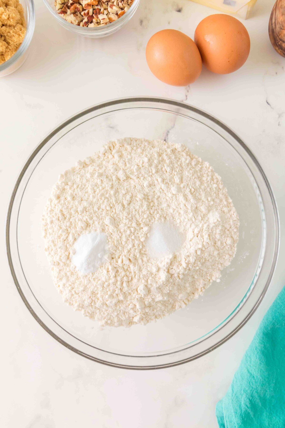 Dry ingredients in a bowl.
