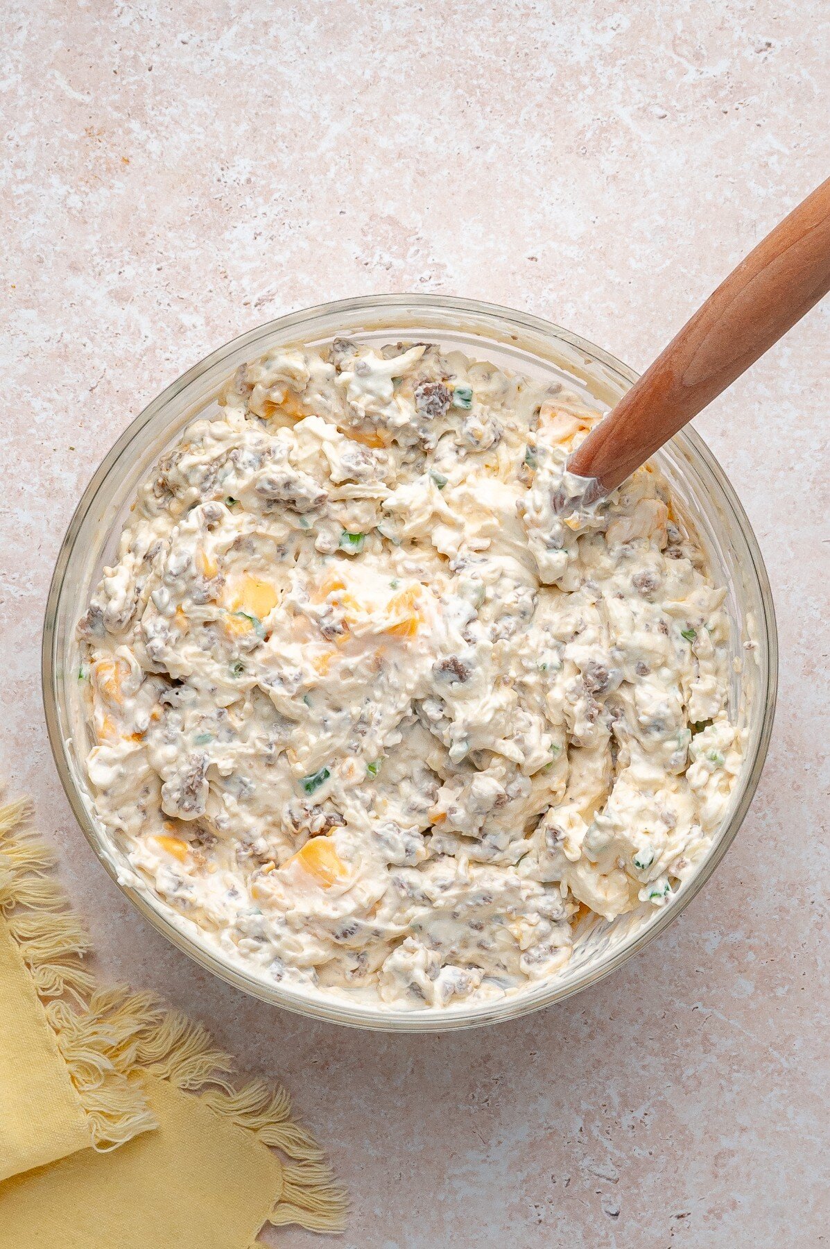 Ingredients mixed together. 