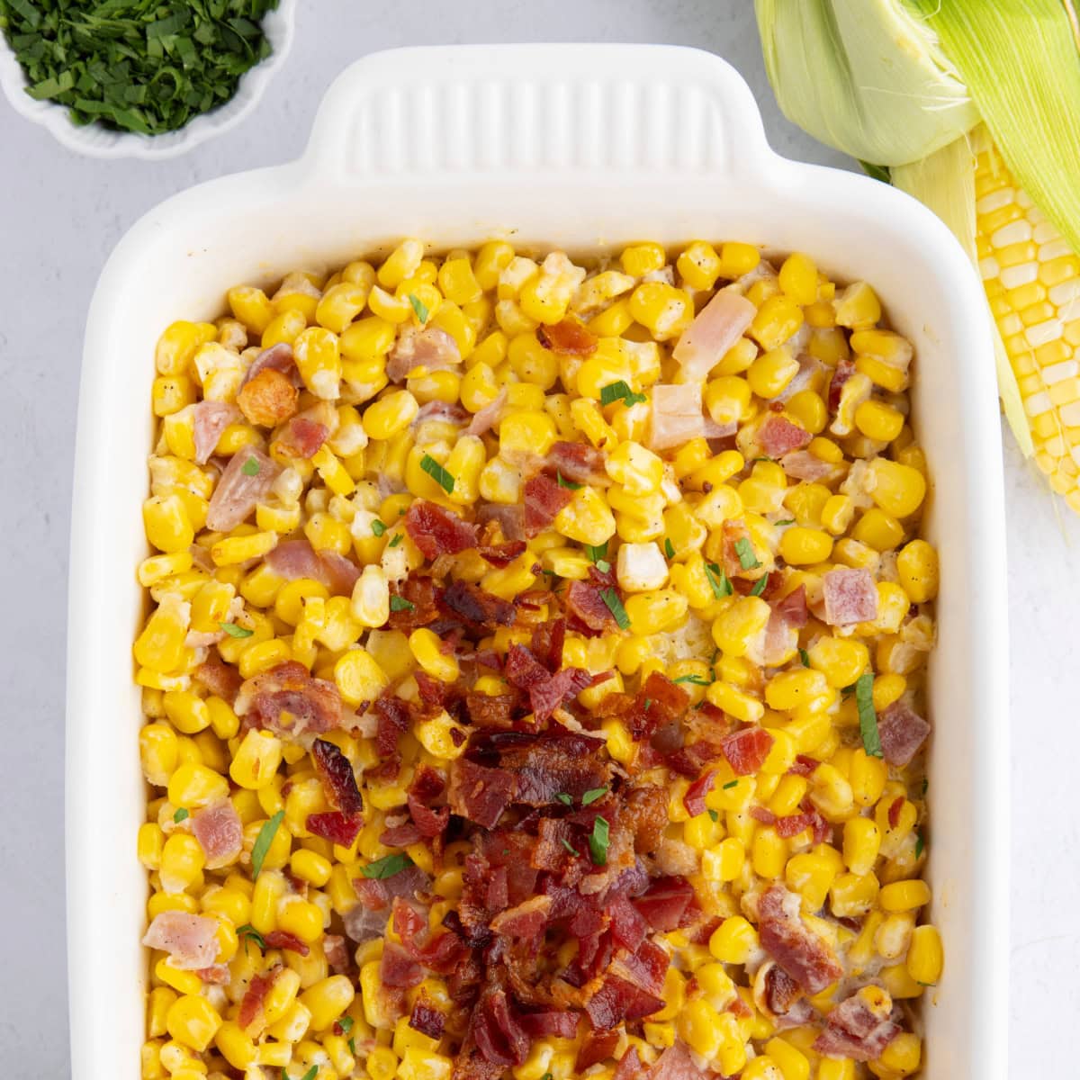 Overhead of casserole.