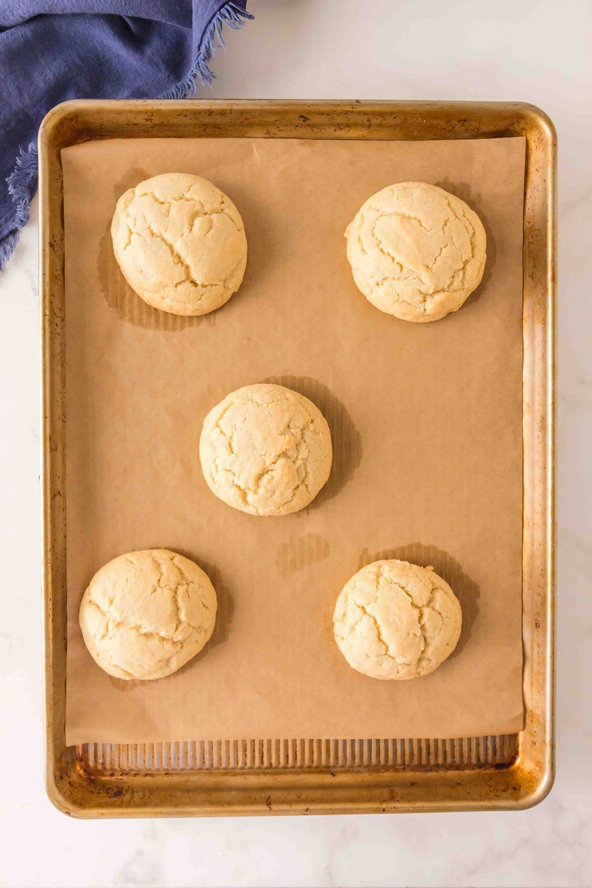Baked cookies just out of the oven.