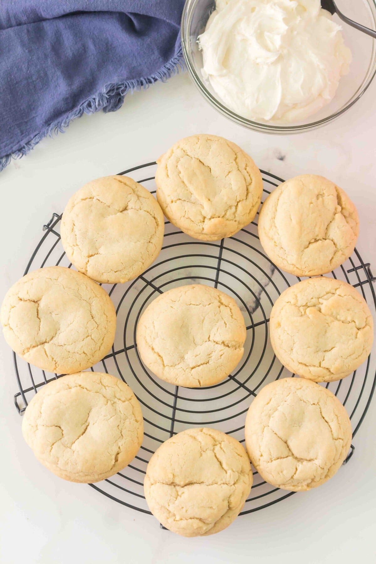 Cookies cooling on rack.
