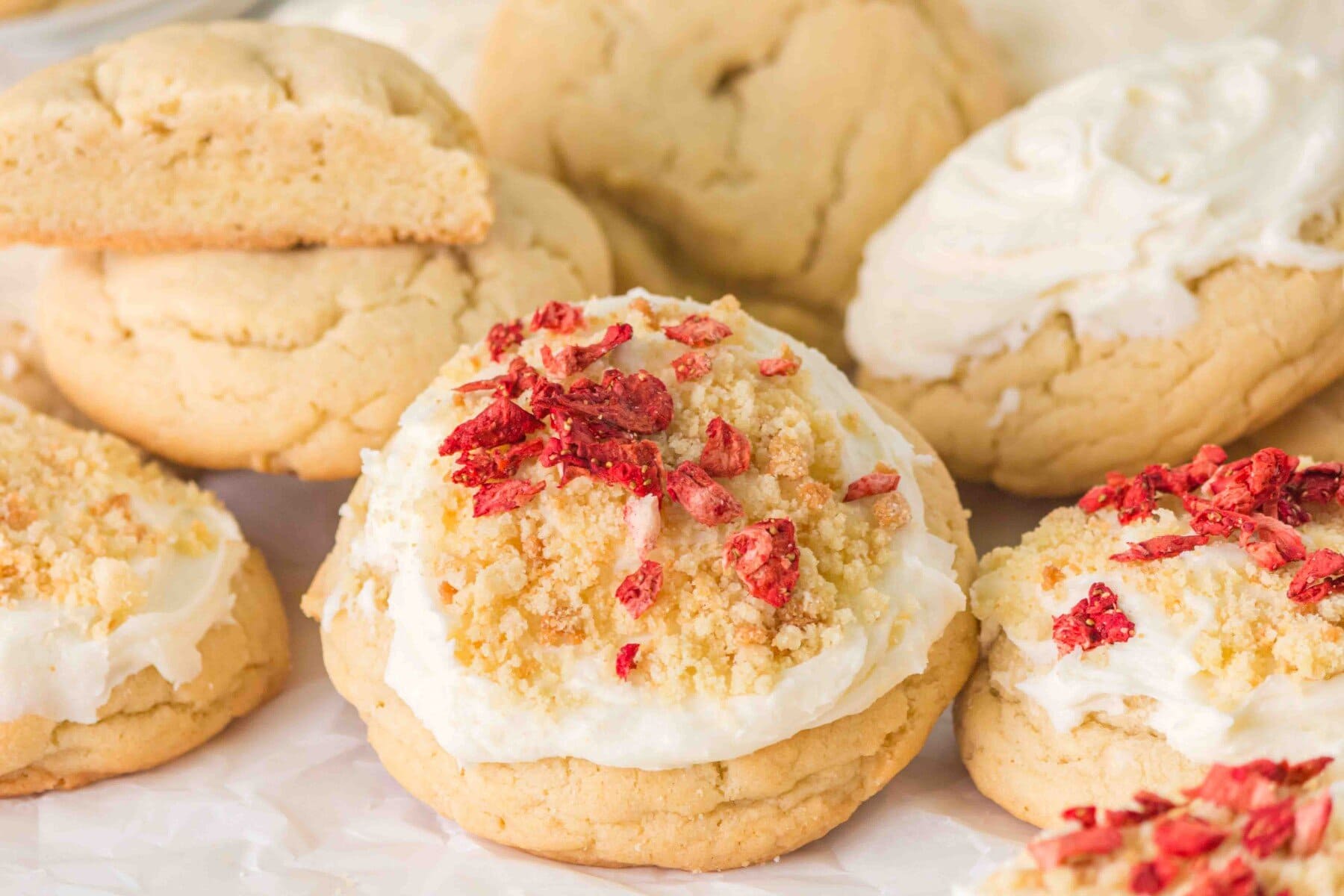 Iced sugar cookie with other not iced.