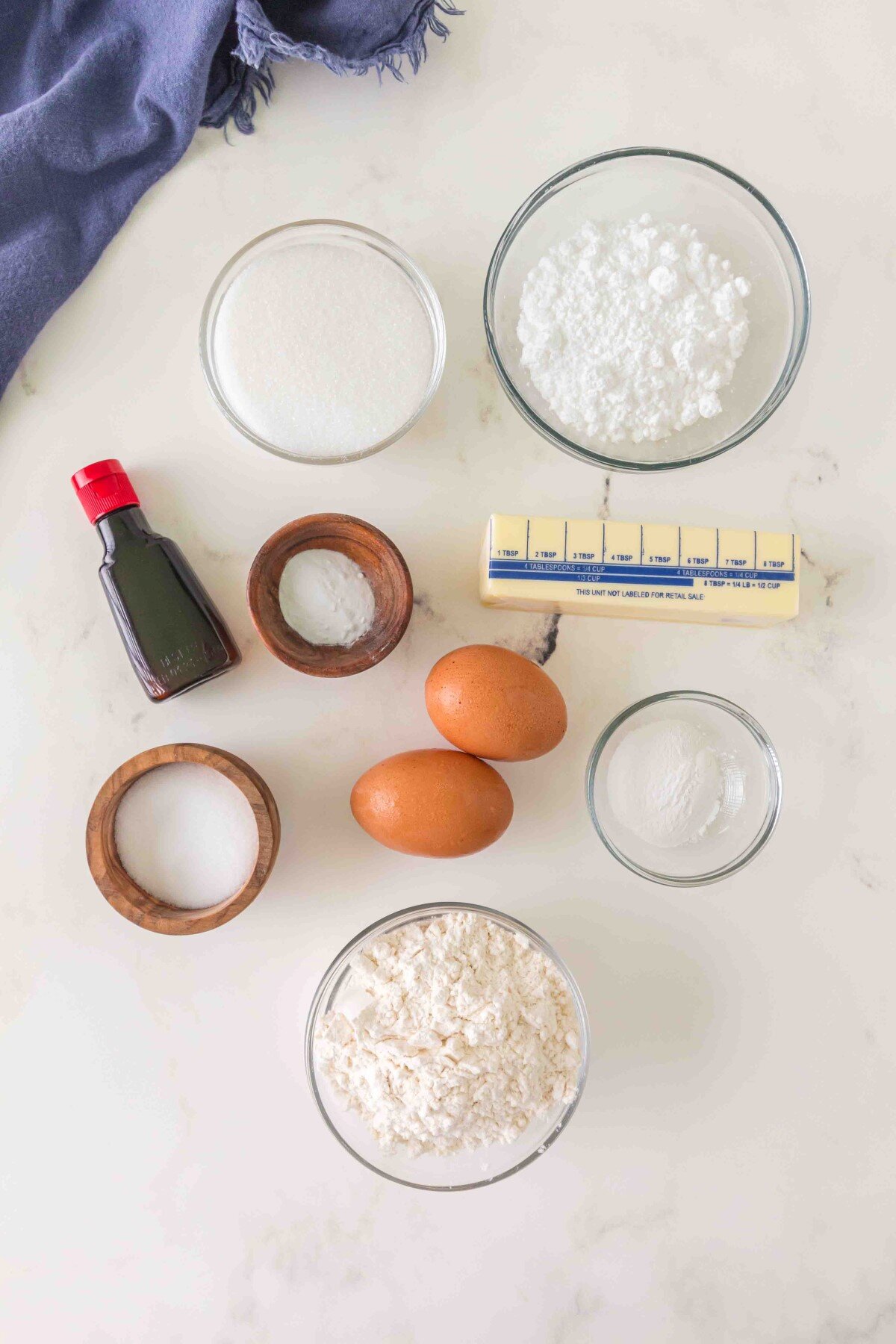 Ingredients for Better-Than Crumbl Sugar Cookies.