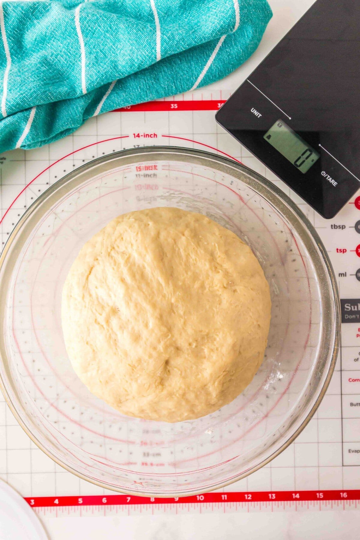 Dough has doubled in size.