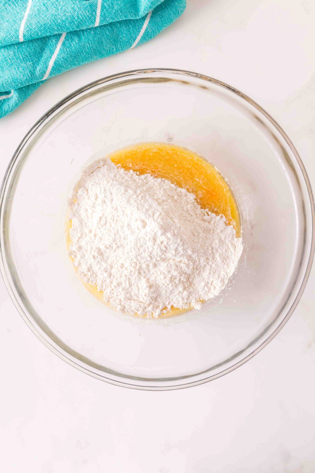 Starting to add flour. 