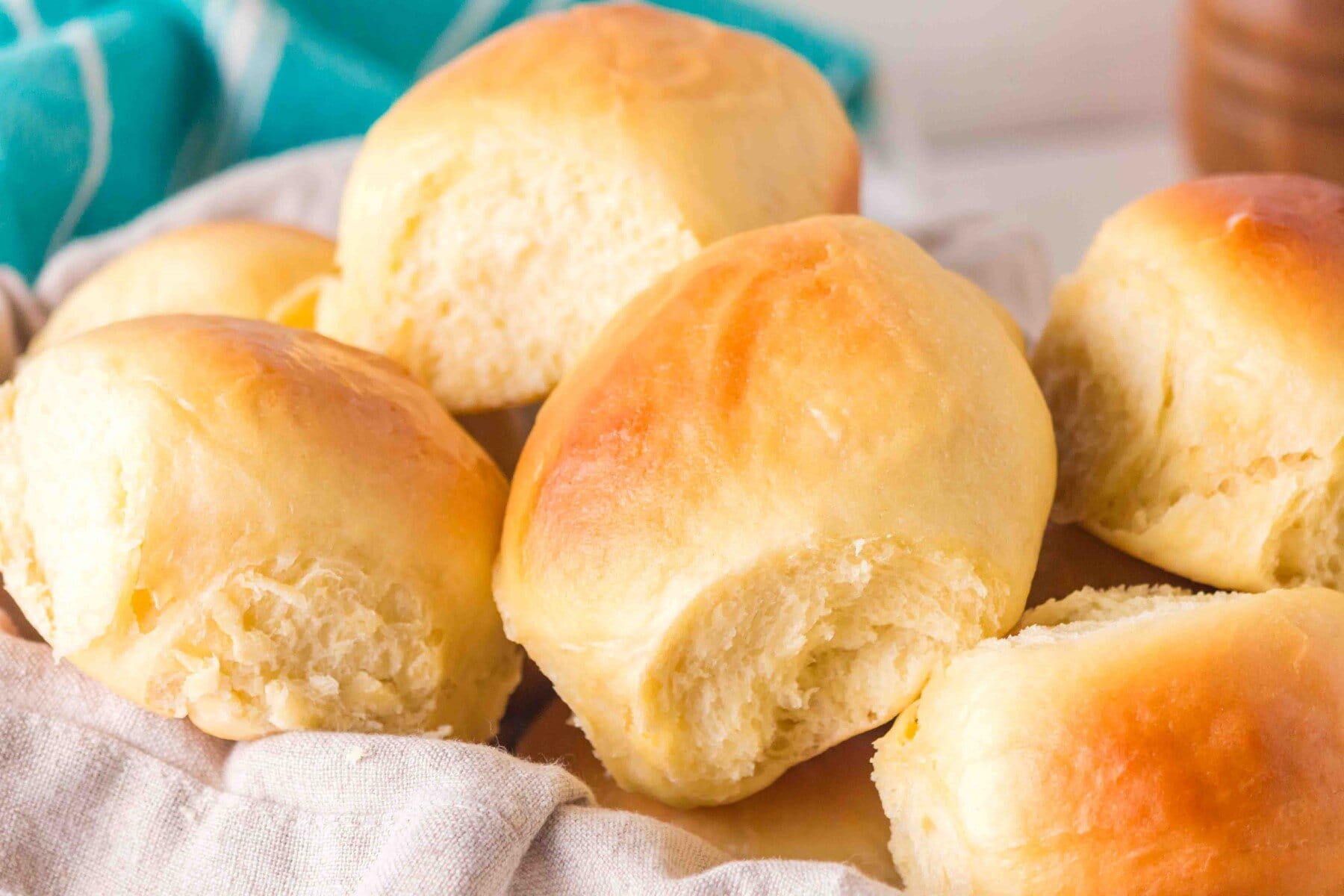 Hawaiian Dinner Rolls pulled apart.