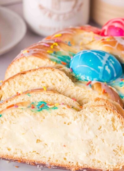 Easter bread buttered.