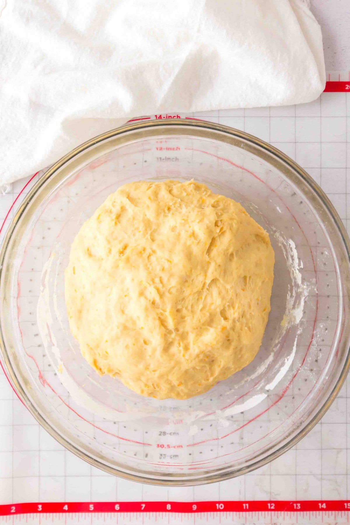 Dough doubled in size. 