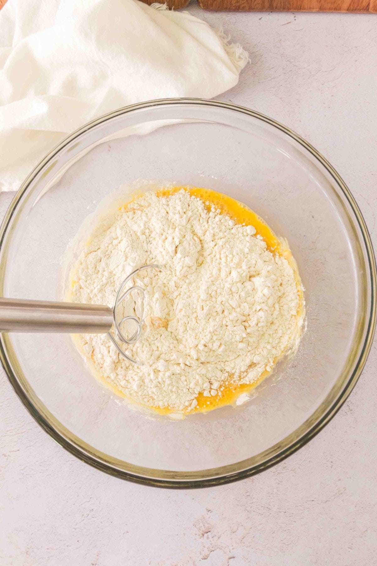 The rest of the flour added. 