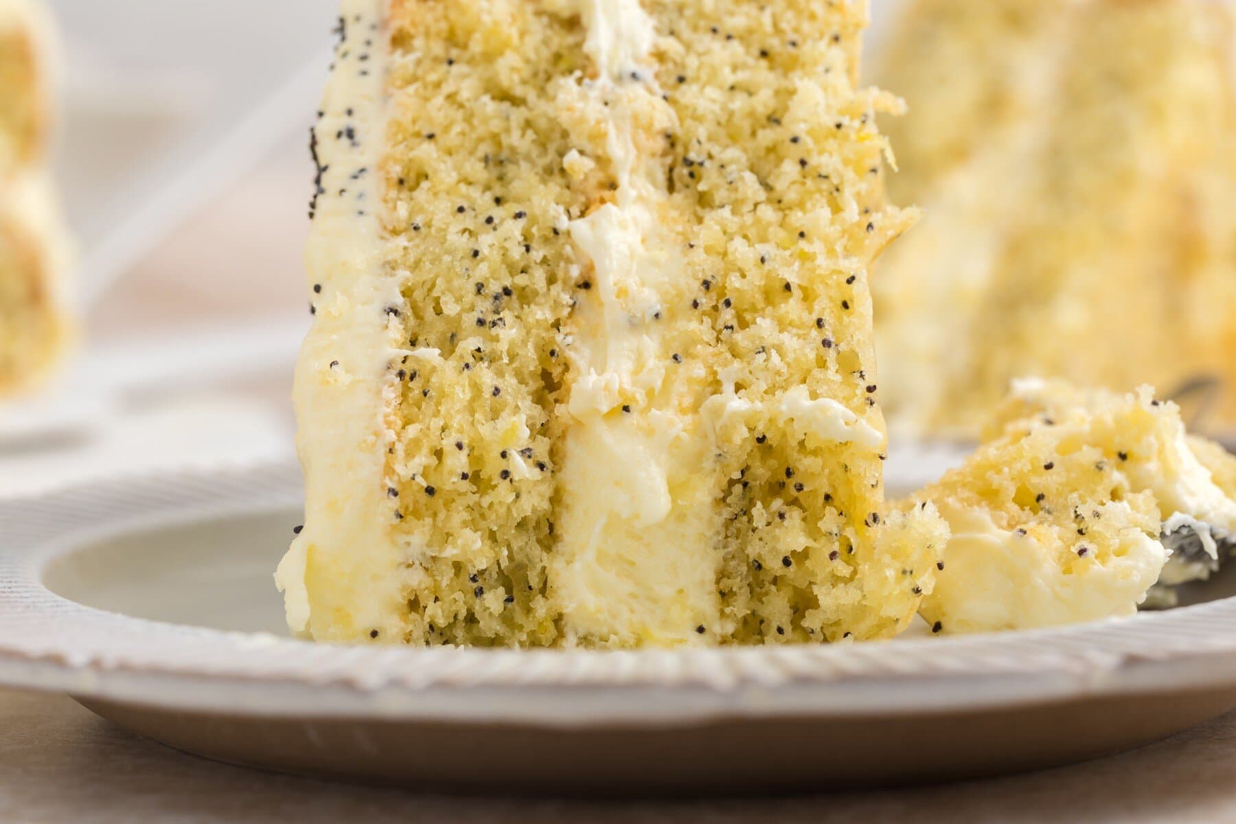 Close up of a piece of cake.