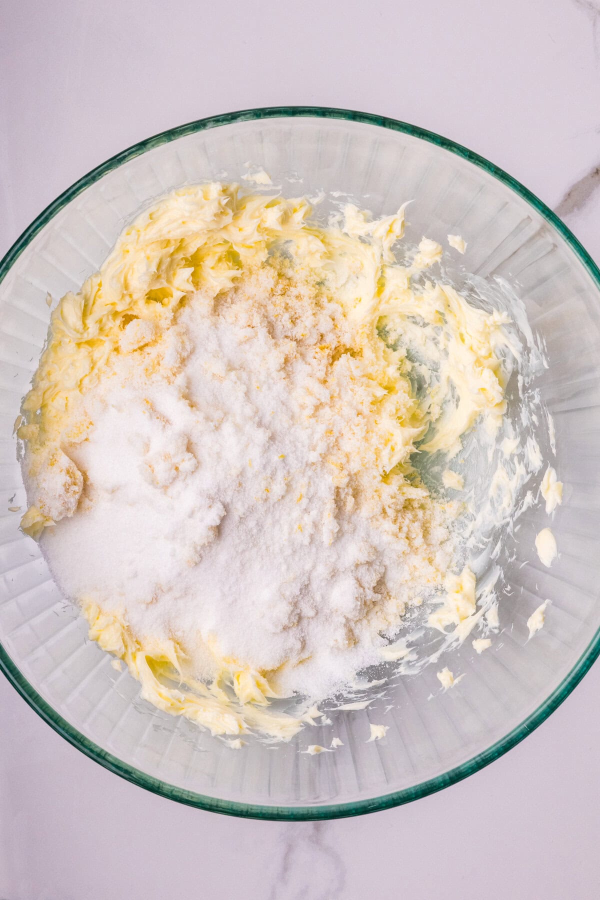 Butter mixed and some flour added.