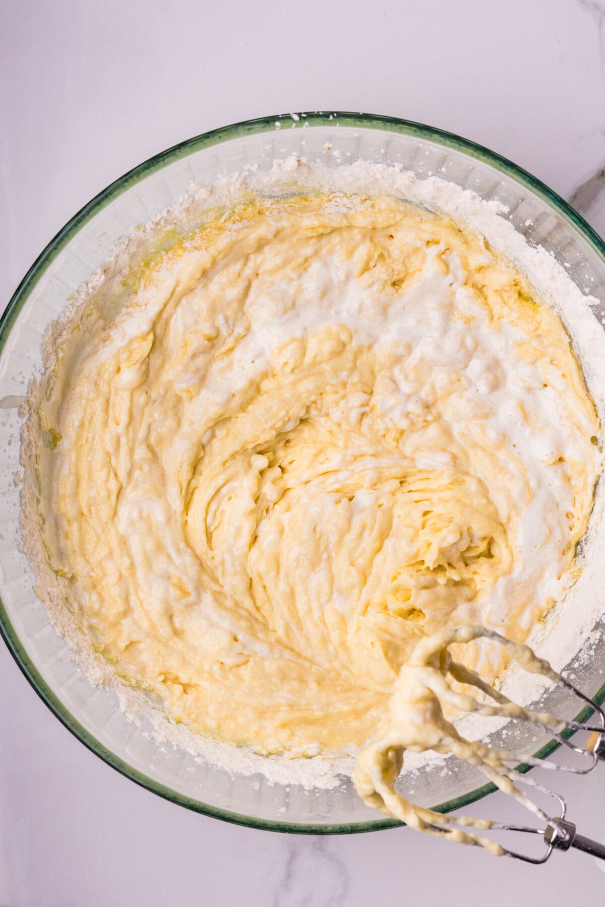 Final mixing of the batter.