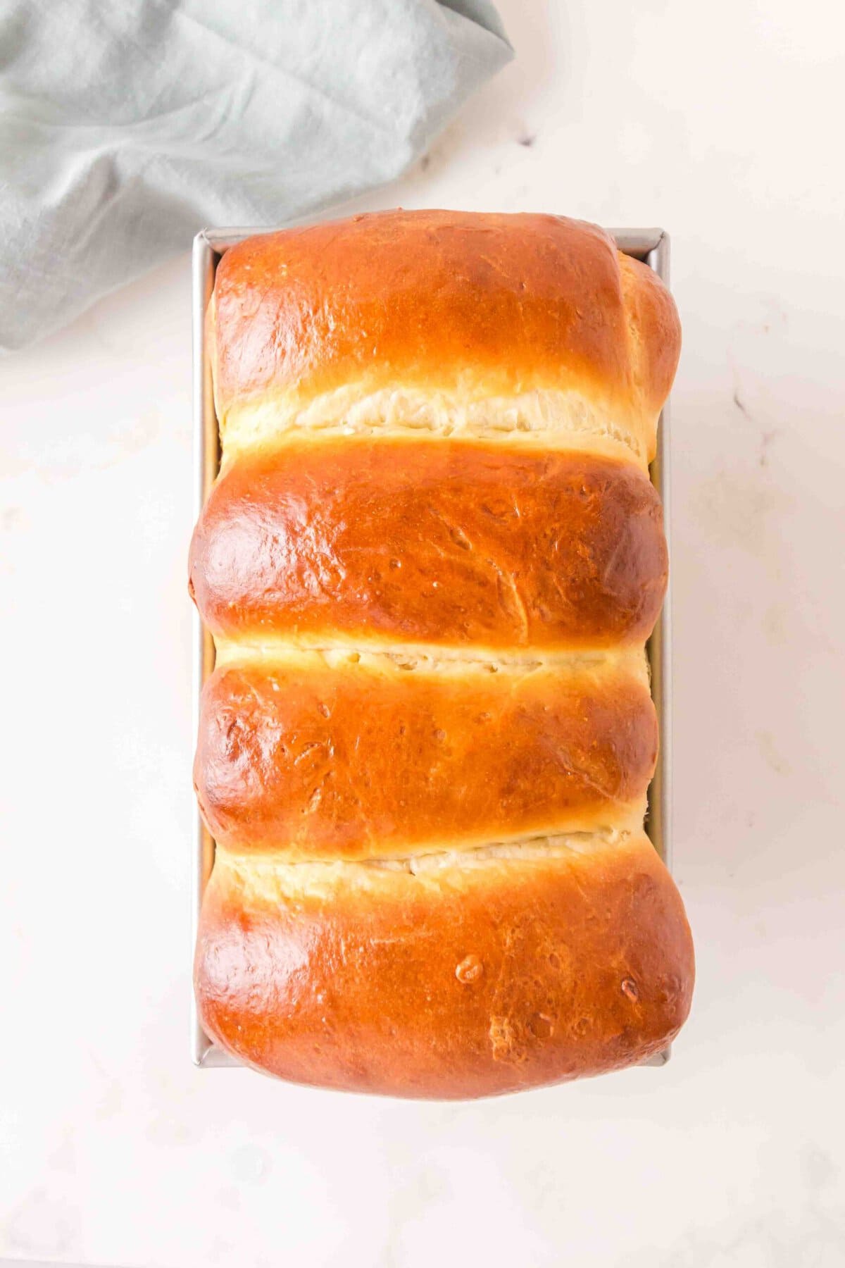 Japanese Milk Bread in pan. 