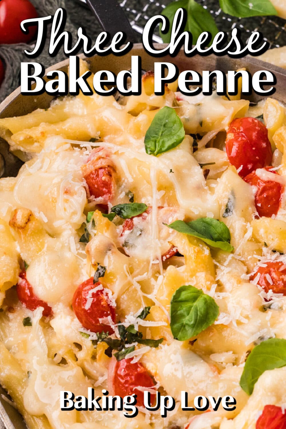 Three Cheese Bake Penne pin. 