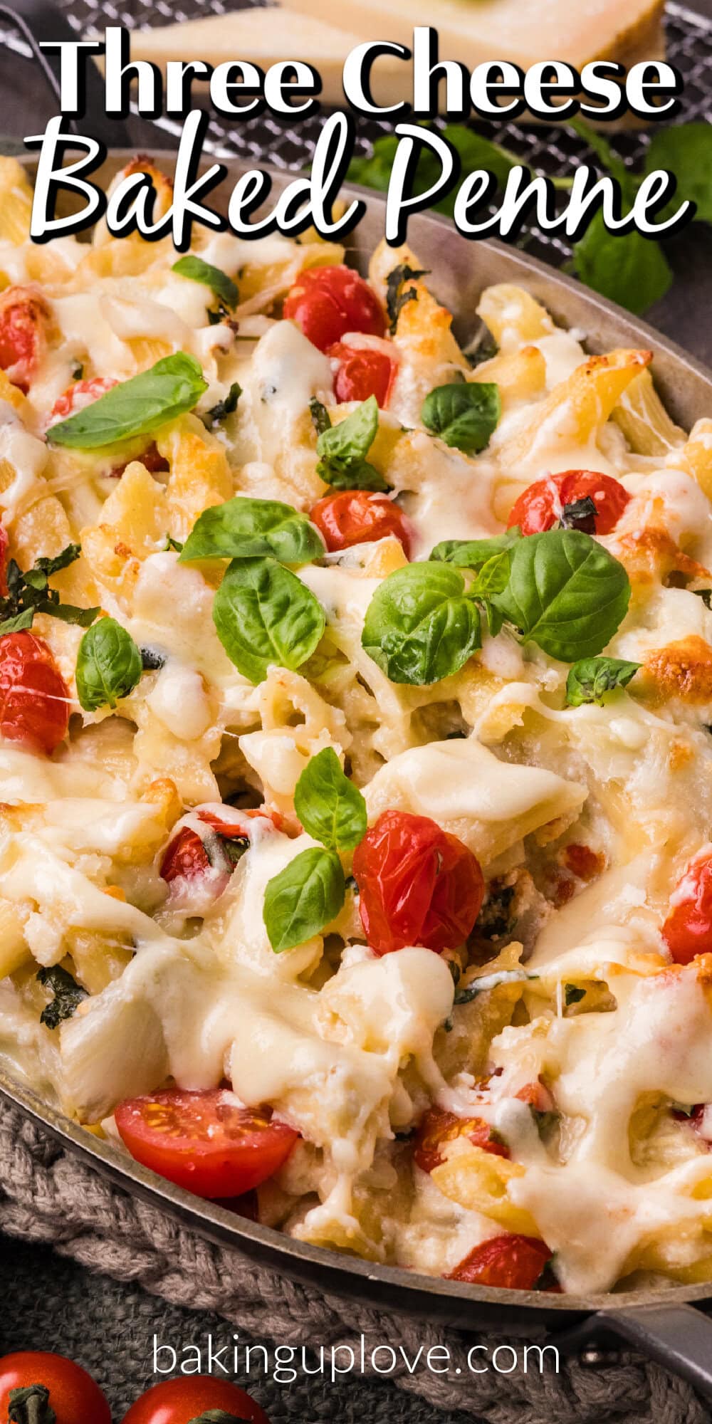 Three Cheese Bake Penne pin. 