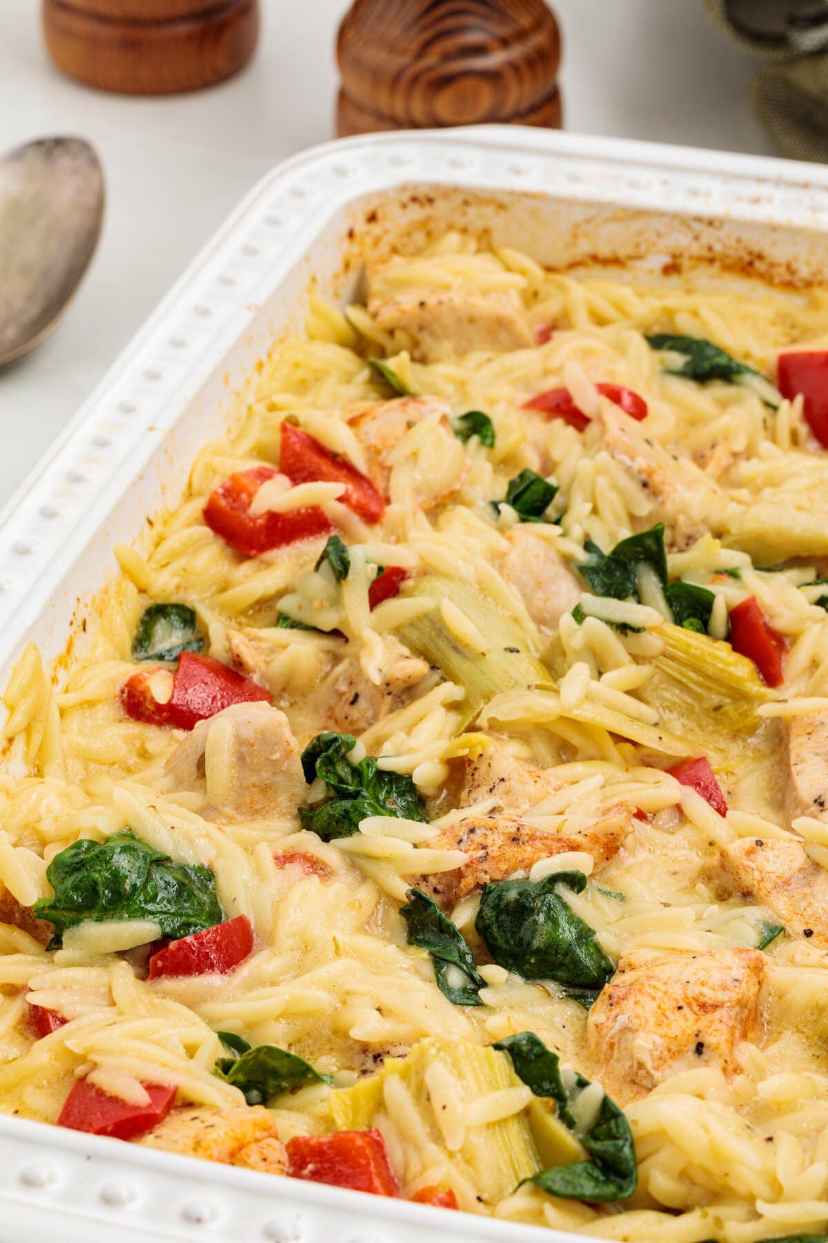 Front view of the casserole. 