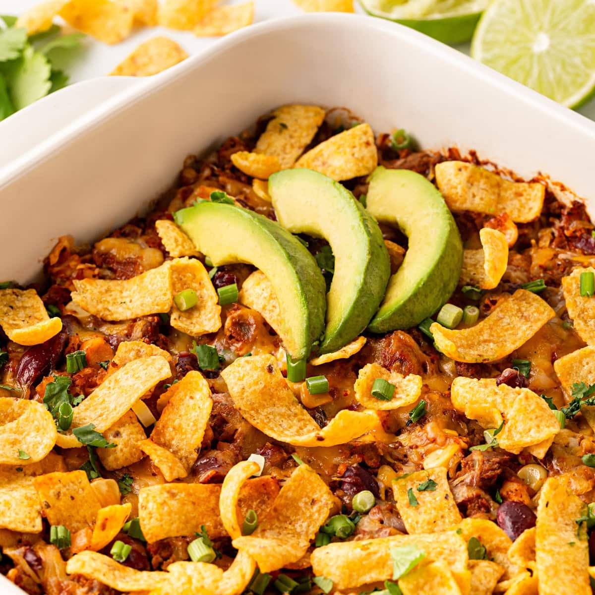 Close-up of Frito Pie.