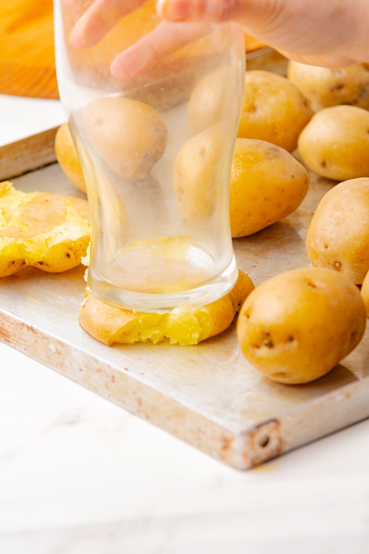Smashing the potatoes.