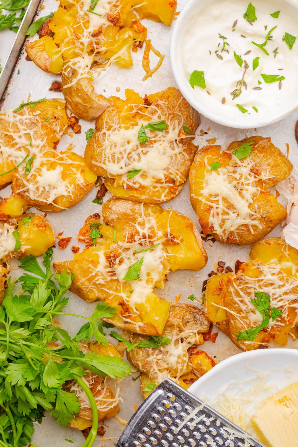Garnished with parsley.