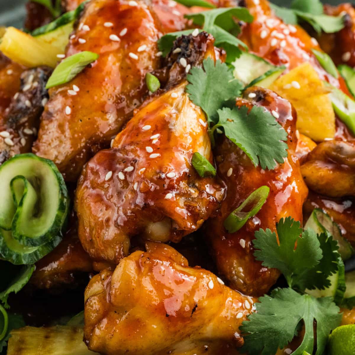 Close-up picture of wings. 