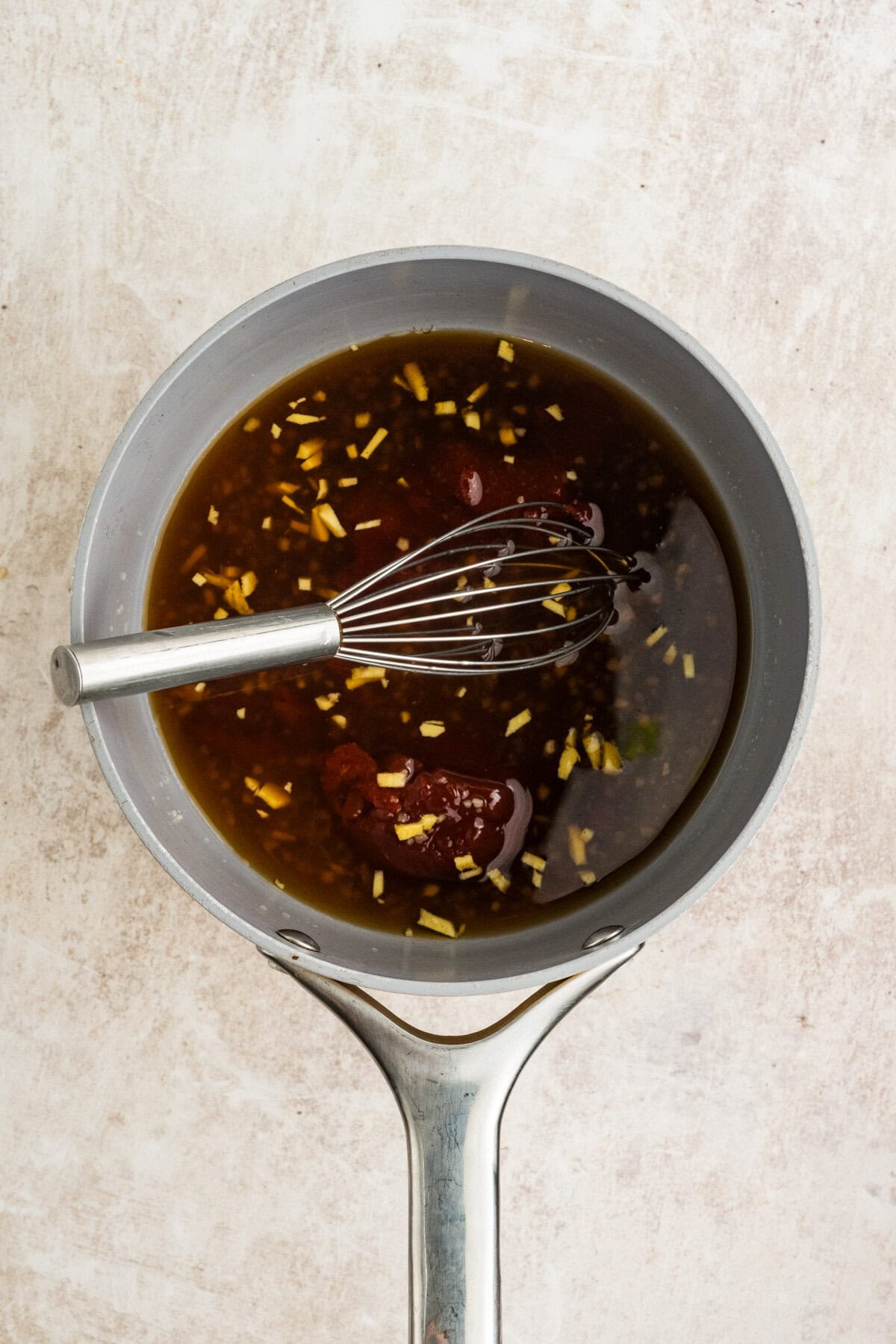 Sauce in a pot. 