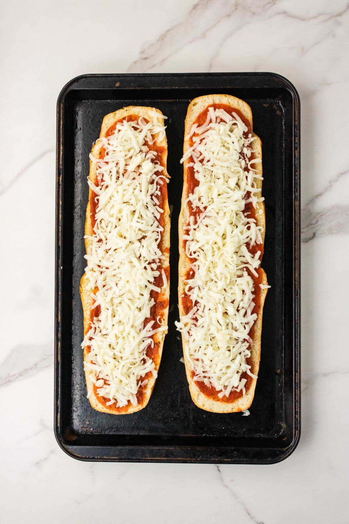 Cheese on the bread.