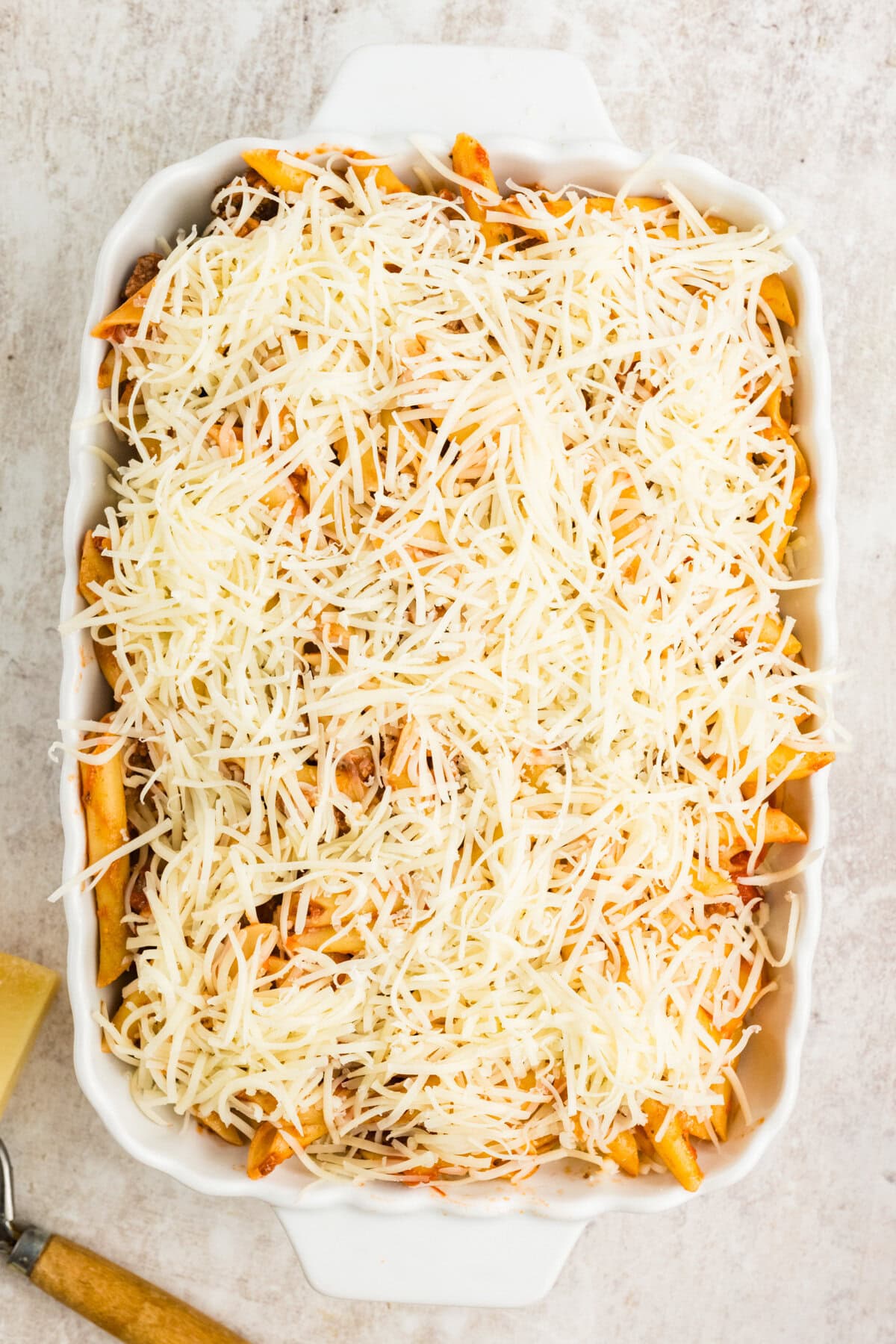 Casserole ready for the oven.