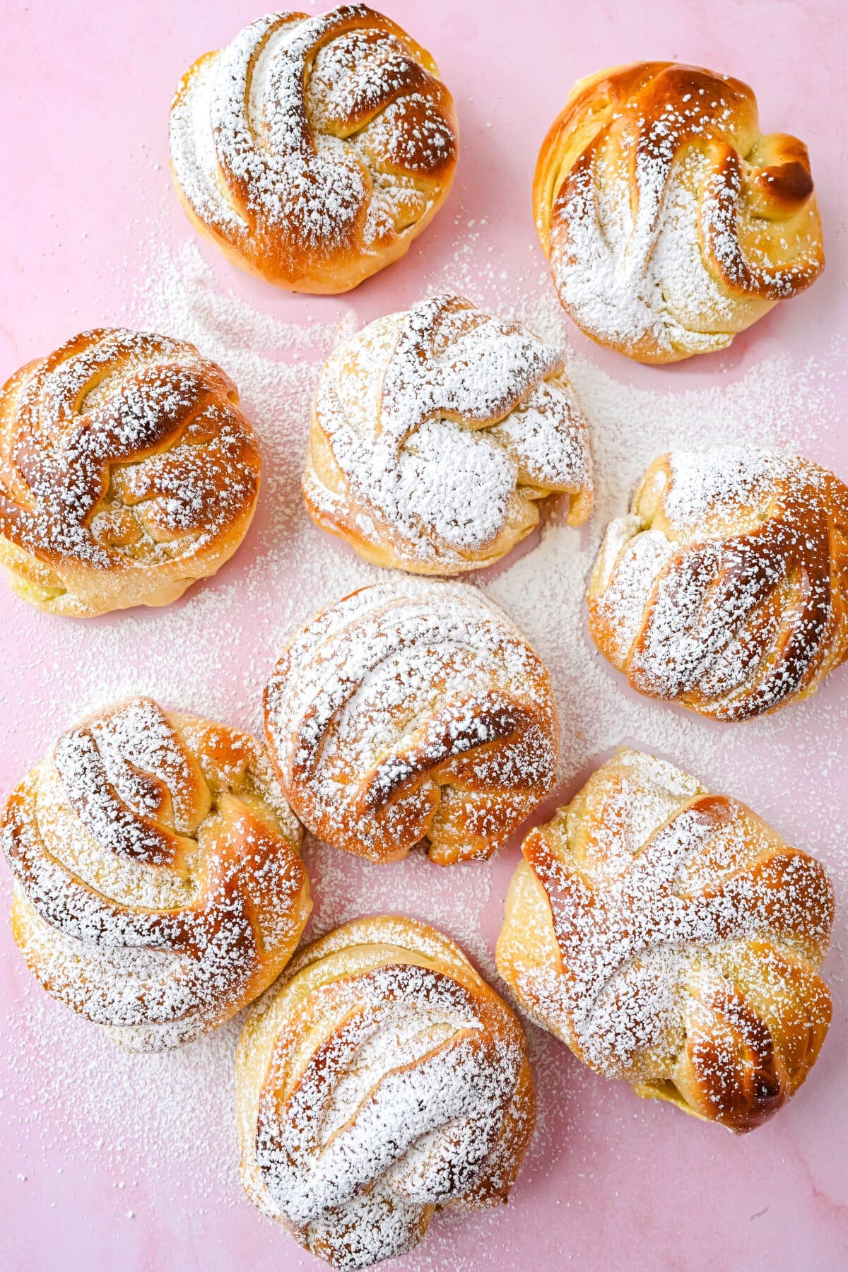 dusted with powdered sugar.