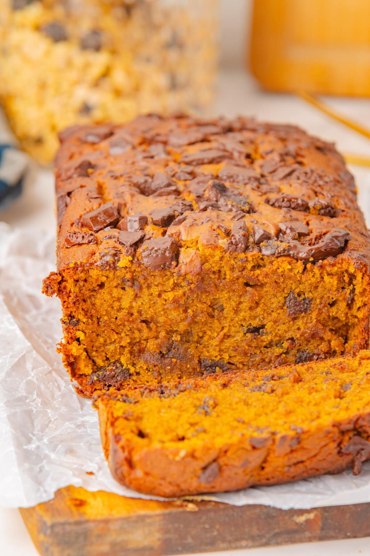 Close-up of the inside of the loaf. 