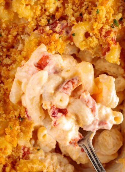 Spoonful over the casserole.