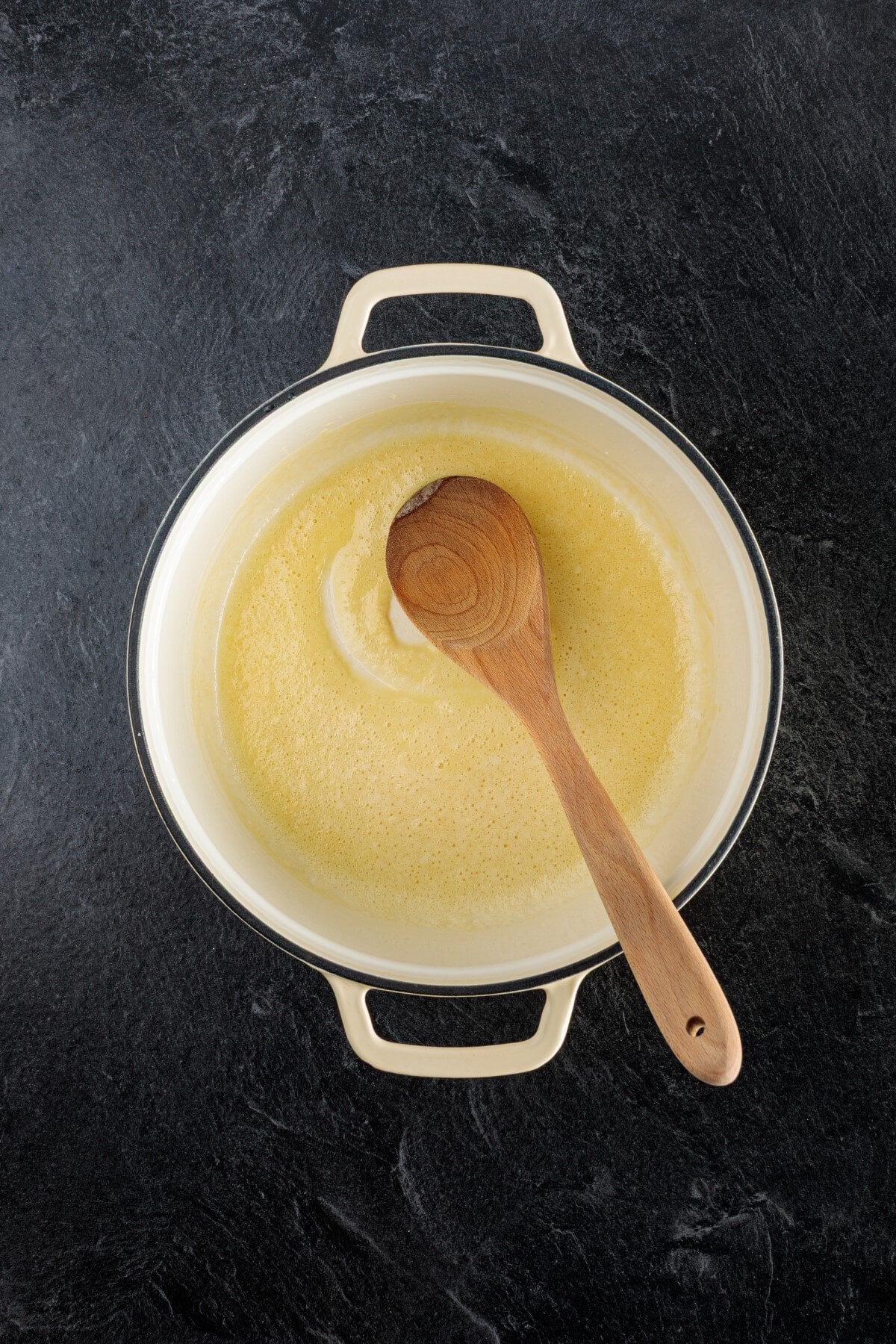 Cooked flour in the butter.