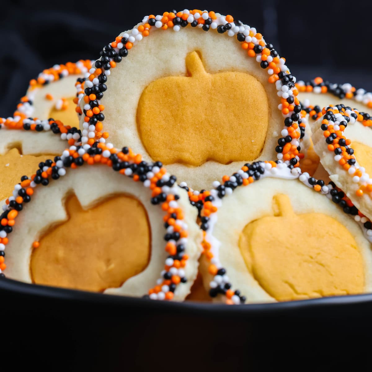 Close-up of Halloween Sugar Cookies. 